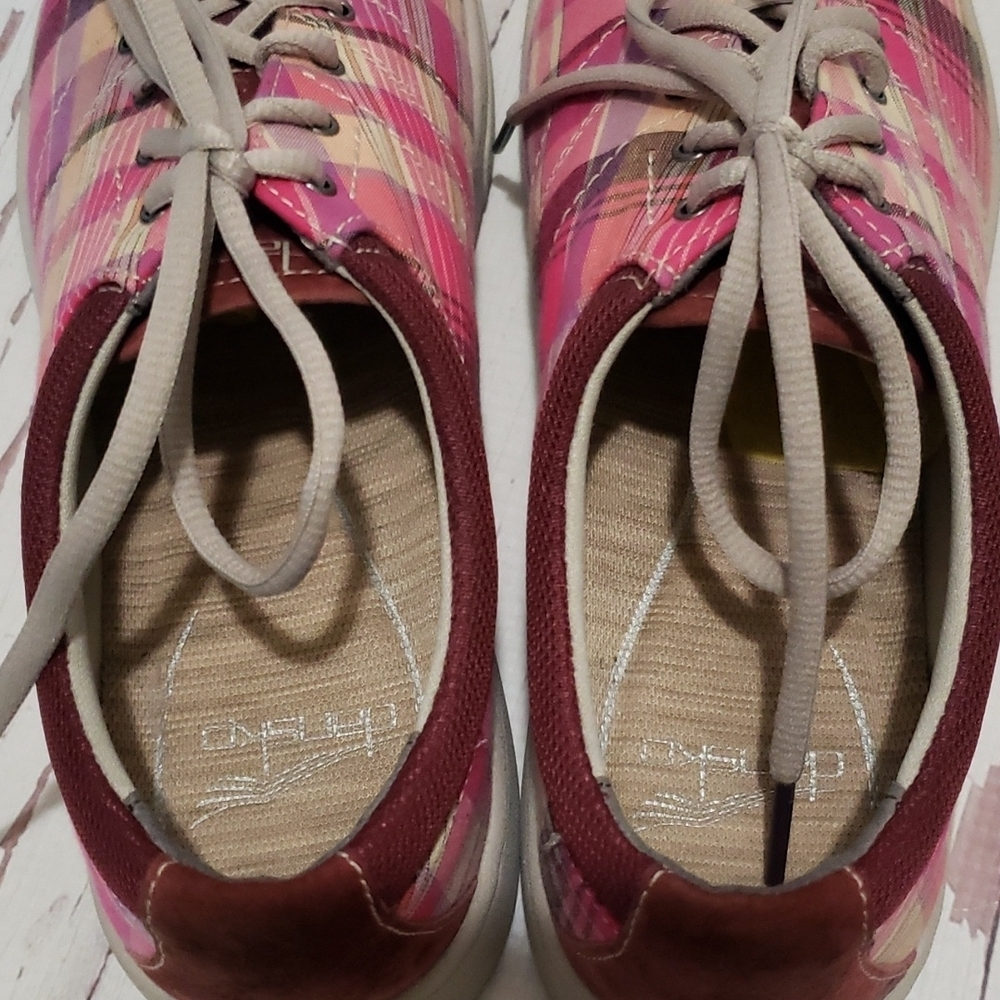 DANSKO Brandi Pink Plaid Madras Sneakers Fabric Lace Up Women's EUR 40 - Picture 7 of 7